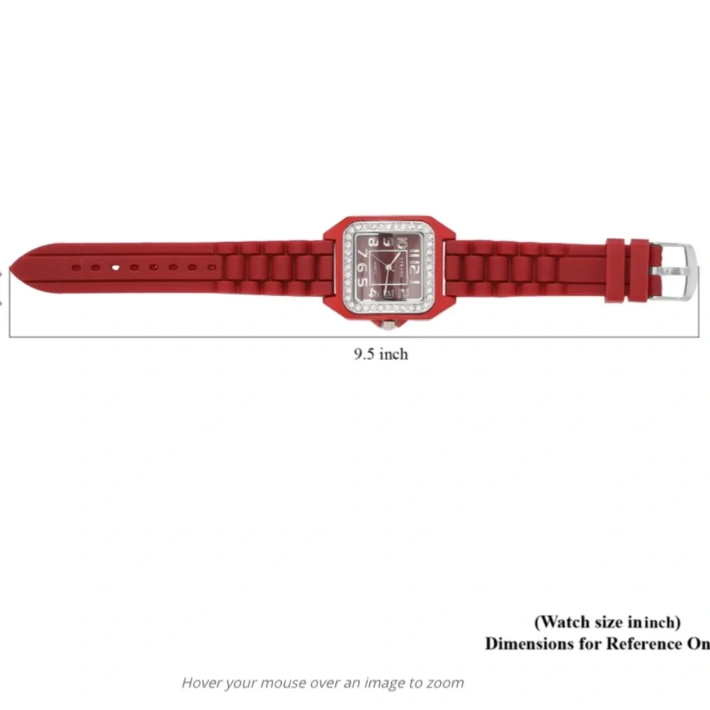 Watch with Red Silicone Strap